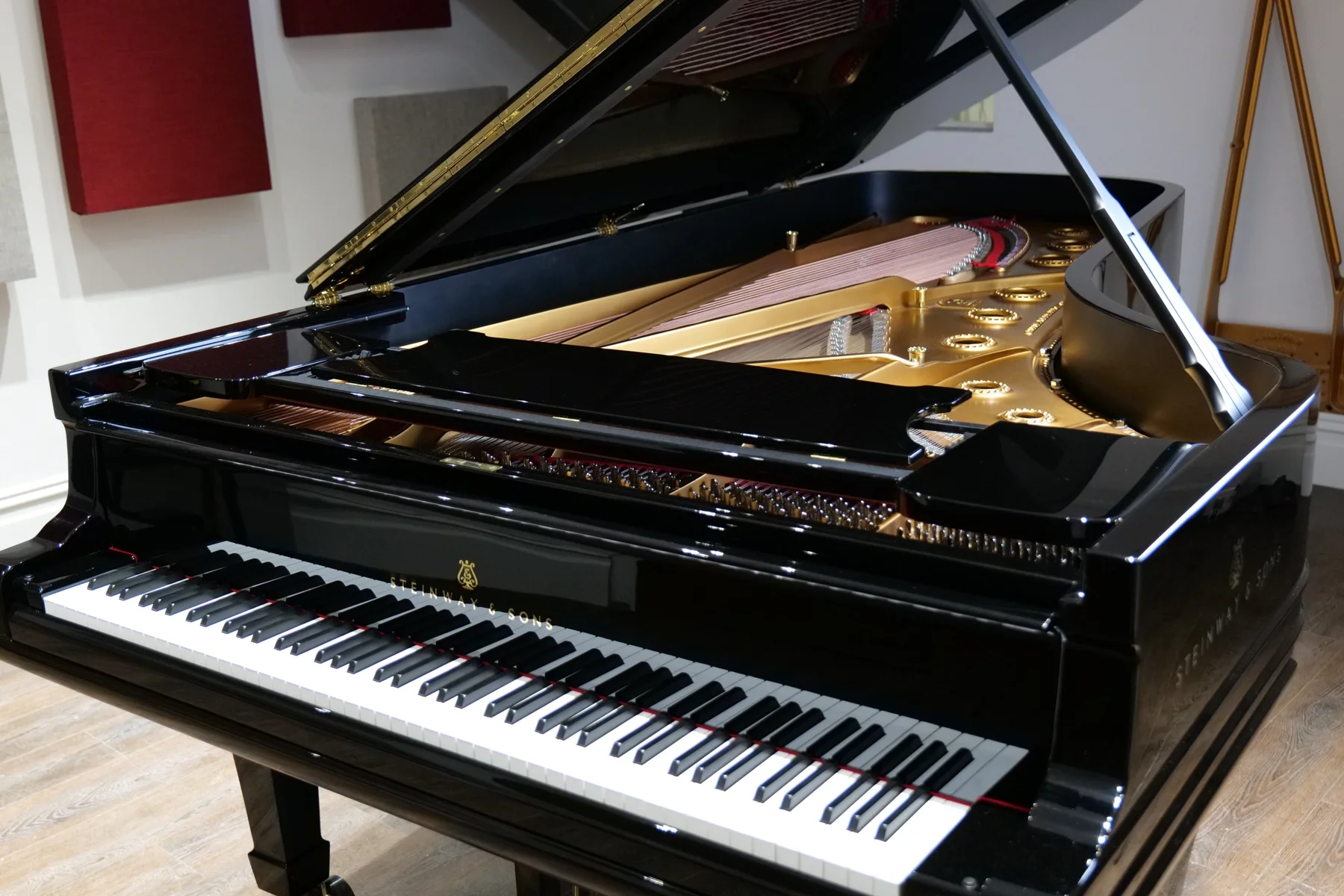 Black grand piano, photographed for the original Customer Stories page